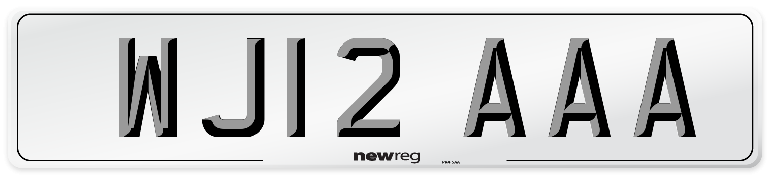 WJ12 AAA Number Plate from New Reg